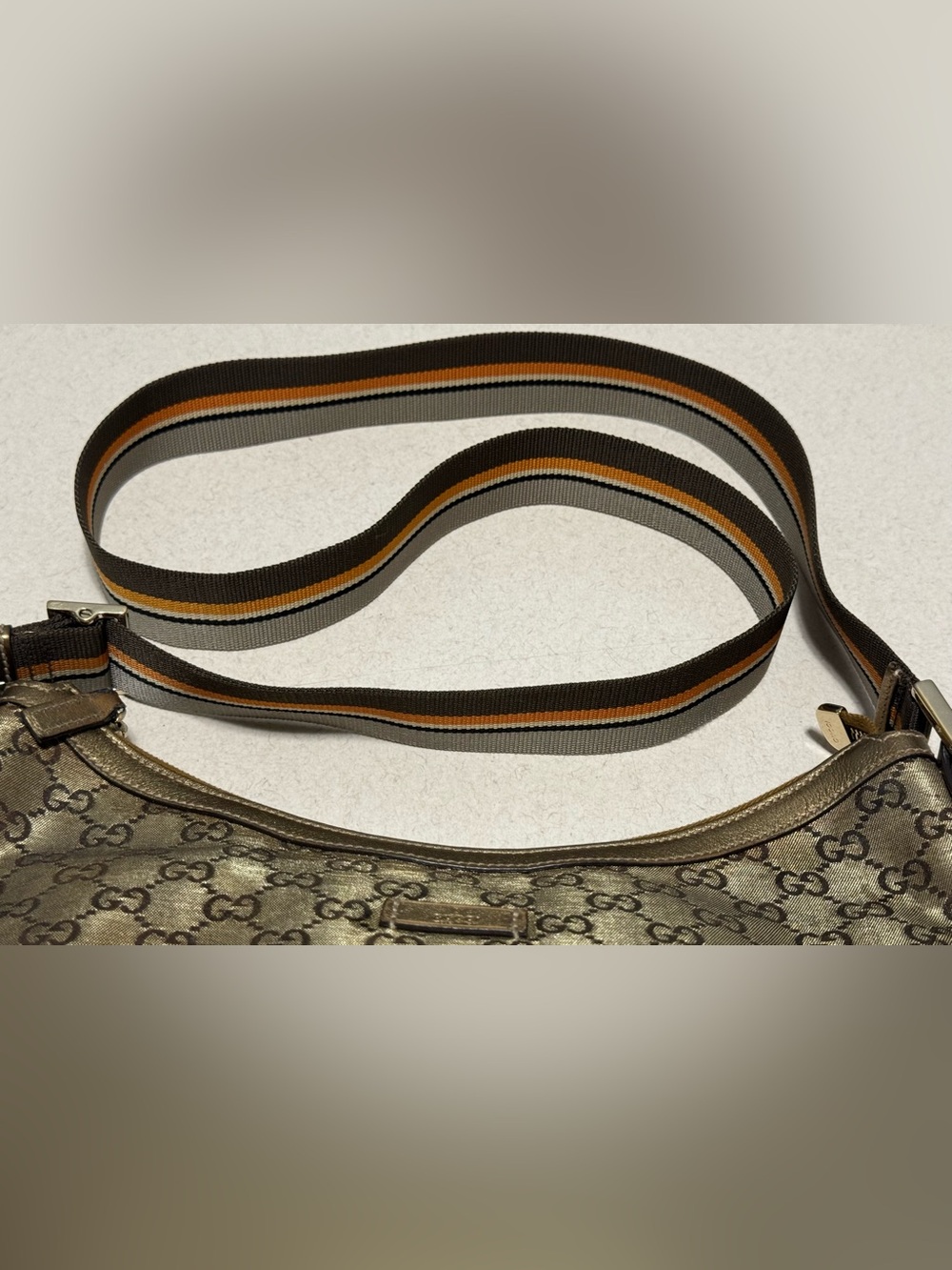 Gucci Vintage GG Hobo Crossbody Bag Canvas - Picture 9 of 16